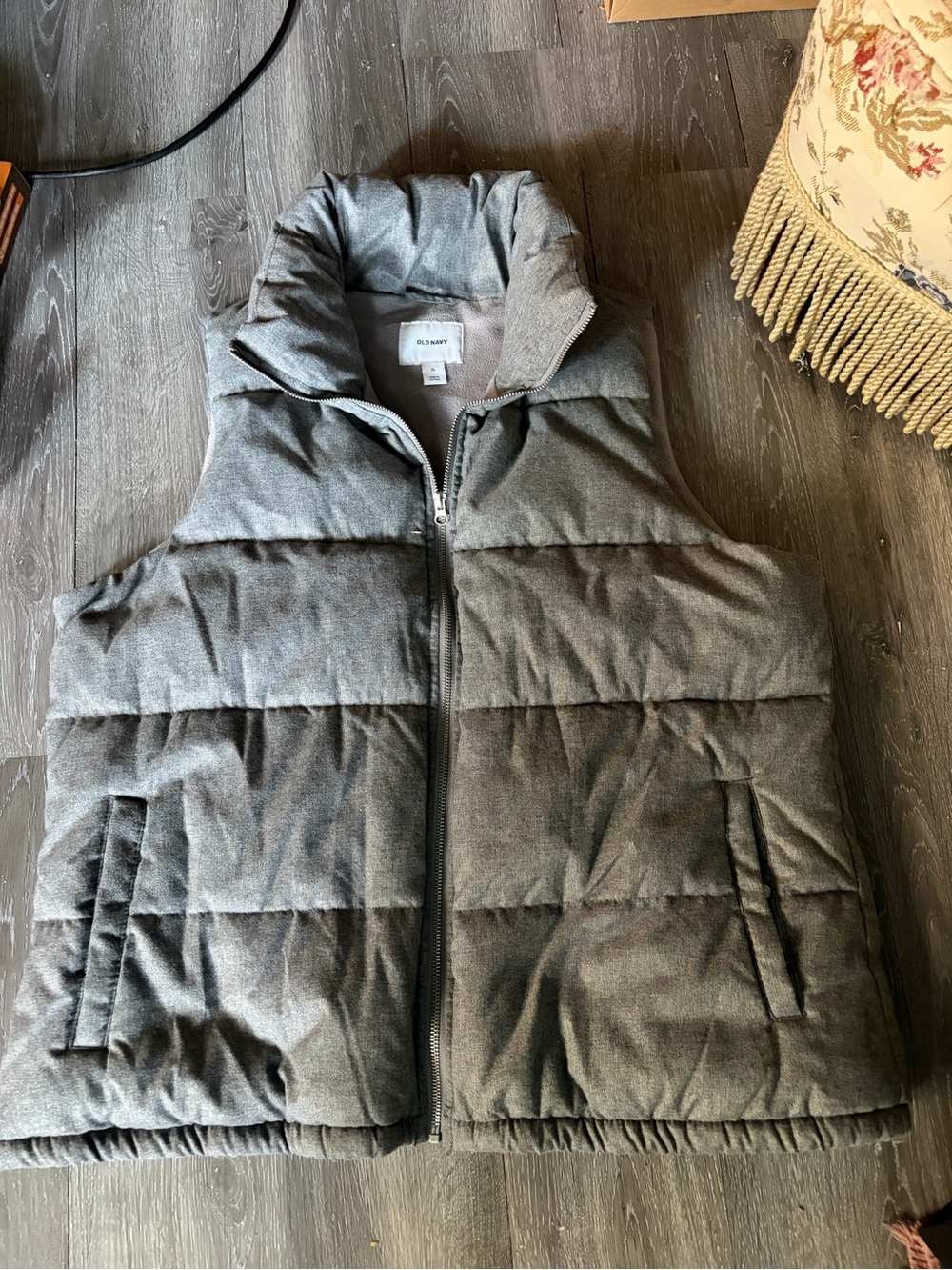 Old Navy Light Gray Fleece-Lined Zip Jacket